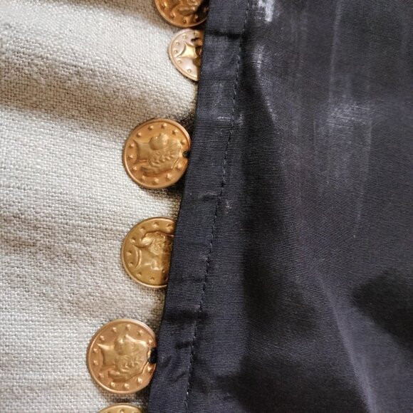 Vtg Theory Theresa McAllen Black Cropped Tank Top Small Dangle Coins Belly Dance - Picture 7 of 7